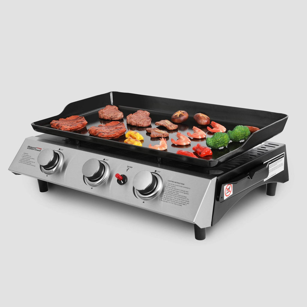 Portable 3-Burner Propane Gas Grill Griddle D284795