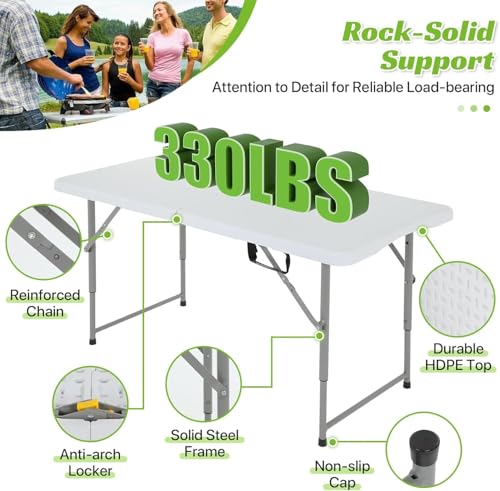 6 Ft Black Fold-in-Half Folding Table Y26980