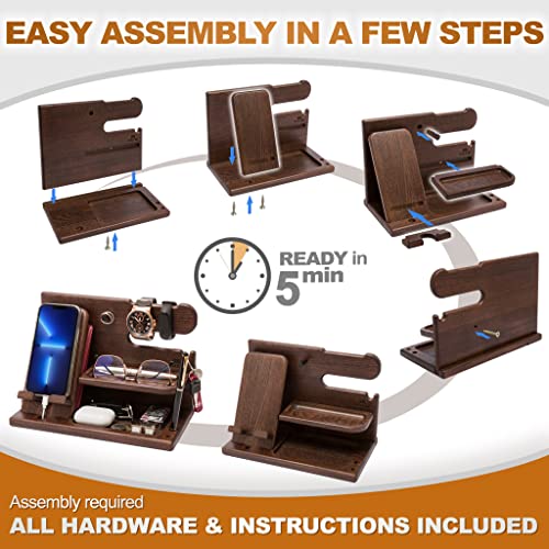 Wood Phone Docking Station Organizer D194
