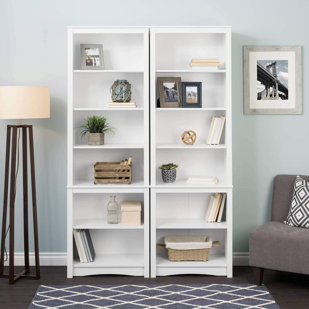 White Tall Bookcase D1315