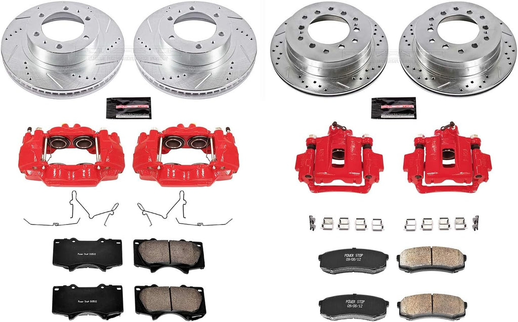 Front and Rear Brake Caliper Kit with Brake Rotors, Brake Pads, Brake Calipers Y74520
