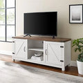 Rustic Wood TV Stand Up To 65" Brushed White Oak O6047