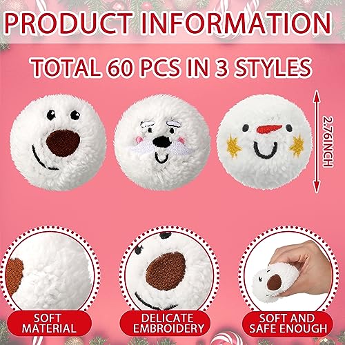 60 Pcs Squeaky Plush Christmas Dog Toys O36042
