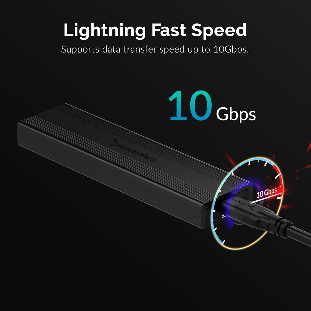 USB 3.2 10Gbps Type C Tool Free Enclosure for M.2 PCIe NVMe and SATA SSDs U39787