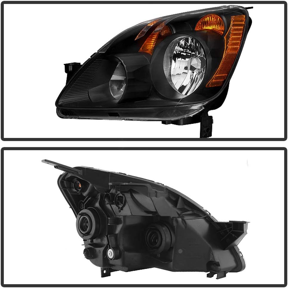 Black Housing Headlights Headlamps Driver + Passenger Side F869111