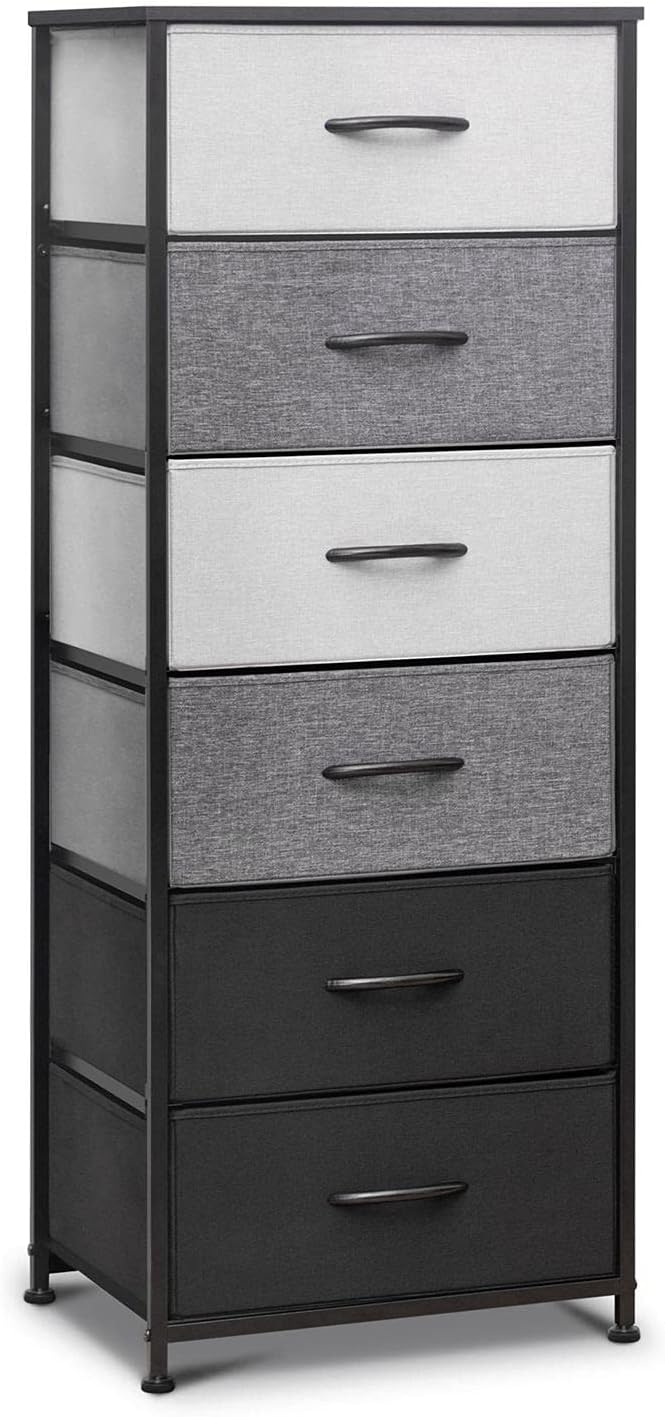 6 Drawer Fabric Dresser with Wooden Top G86857