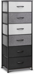 6 Drawer Fabric Dresser with Wooden Top G86857