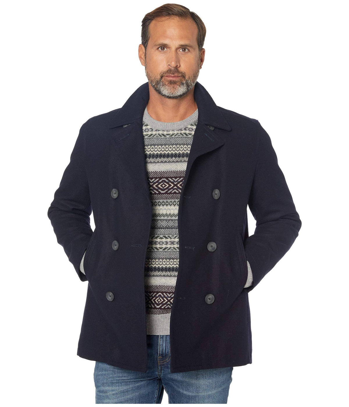 Men's Classic Double Breasted Peacoat I51617