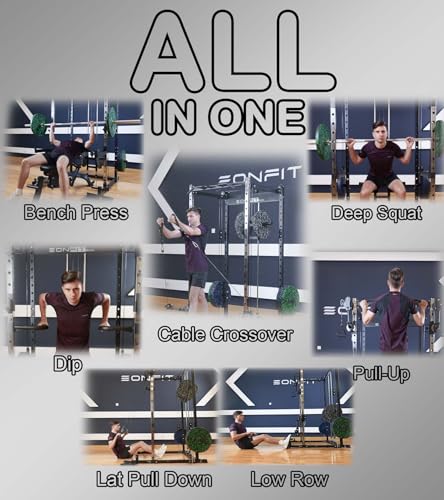 Smith Machine with Vertical Leg Press Power Cage Squat Rack with LAT-Pull Down Cable Crossover Rotating Arms System Home Gym Equipment H4984