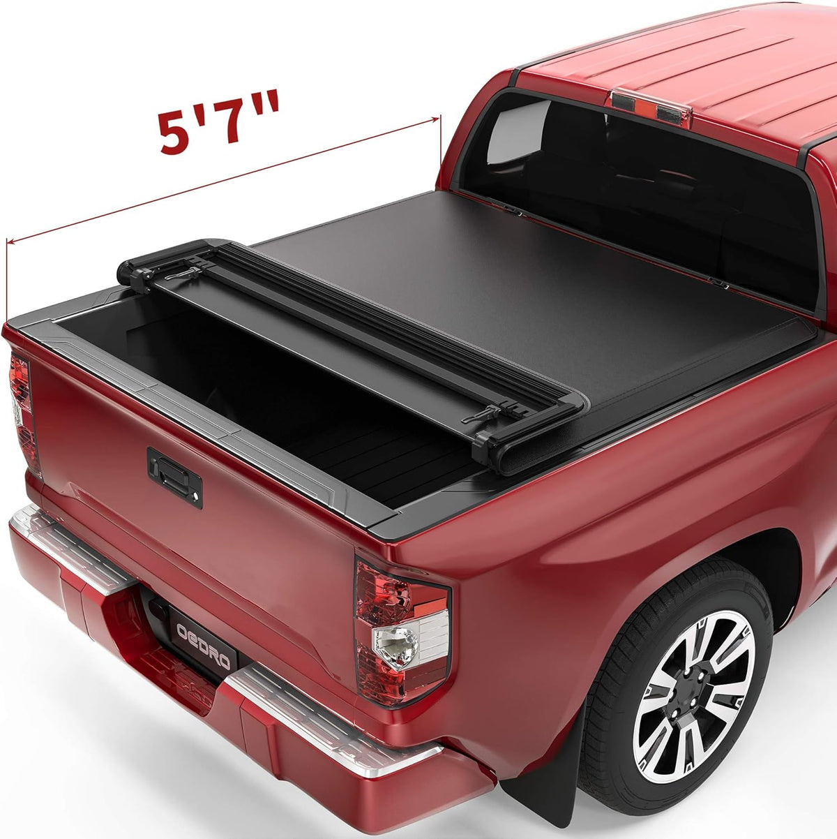 Hard Tri-fold Truck Bed Tonneau Cover with Built-in Light Strip 5.5ft Bed U45900