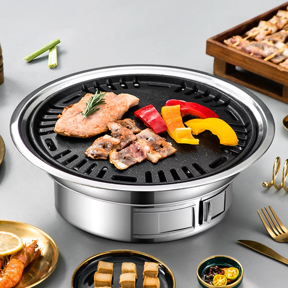 Charcoal Grill Non-stick Portable Stainless Steel BBQ Grill B714
