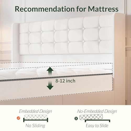 Queen Size White Velvet Upholstered Platform Bed Frame with 4 Storage Drawers G70245