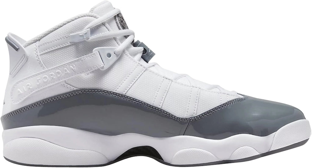 White Gray Leather Basketball Shoes I6408