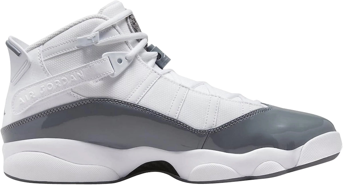 White Gray Leather Basketball Shoes I6408