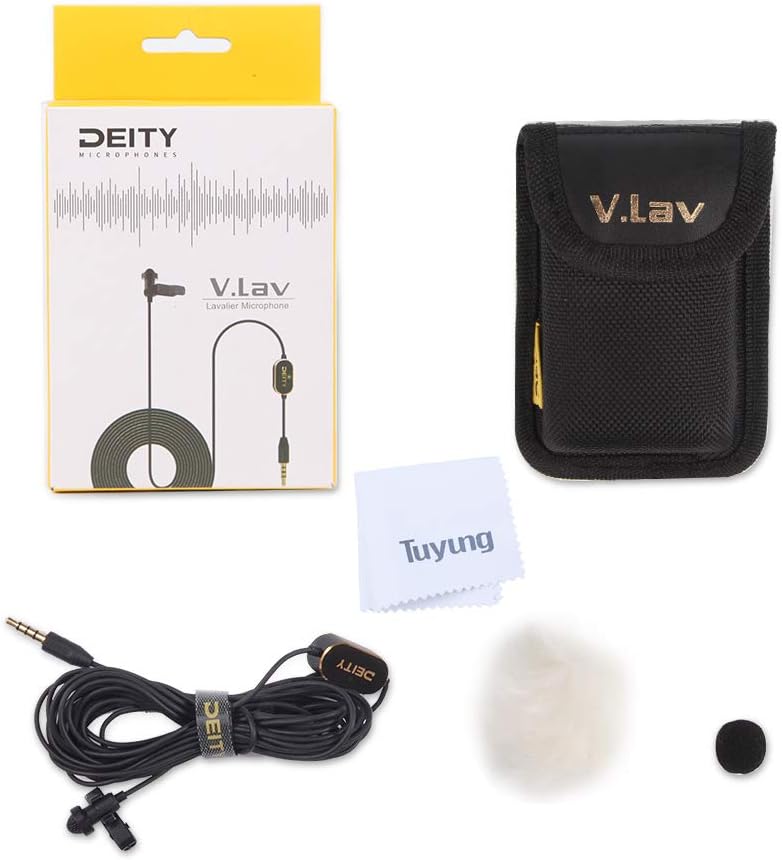 Pack of 2 Omnidirectional Condenser Lavalier Microphone with 3.5mm TRS/TRRS Compatibility I9235