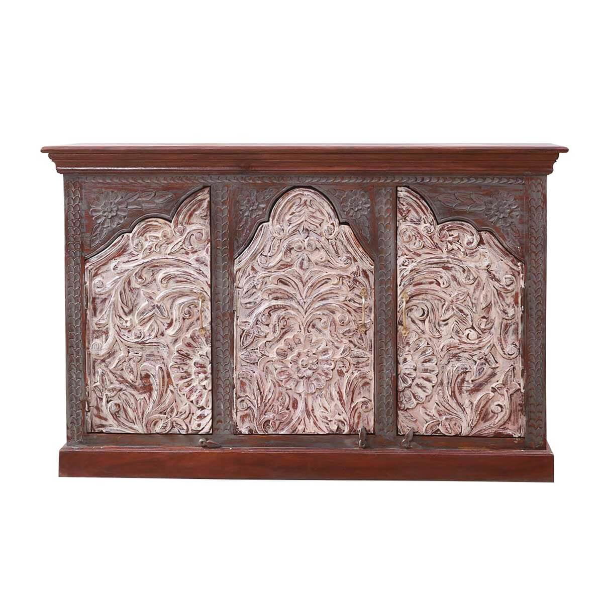 Handcrafted 2-Tone Mango Wood 3-door Sideboard Cabinet B79387