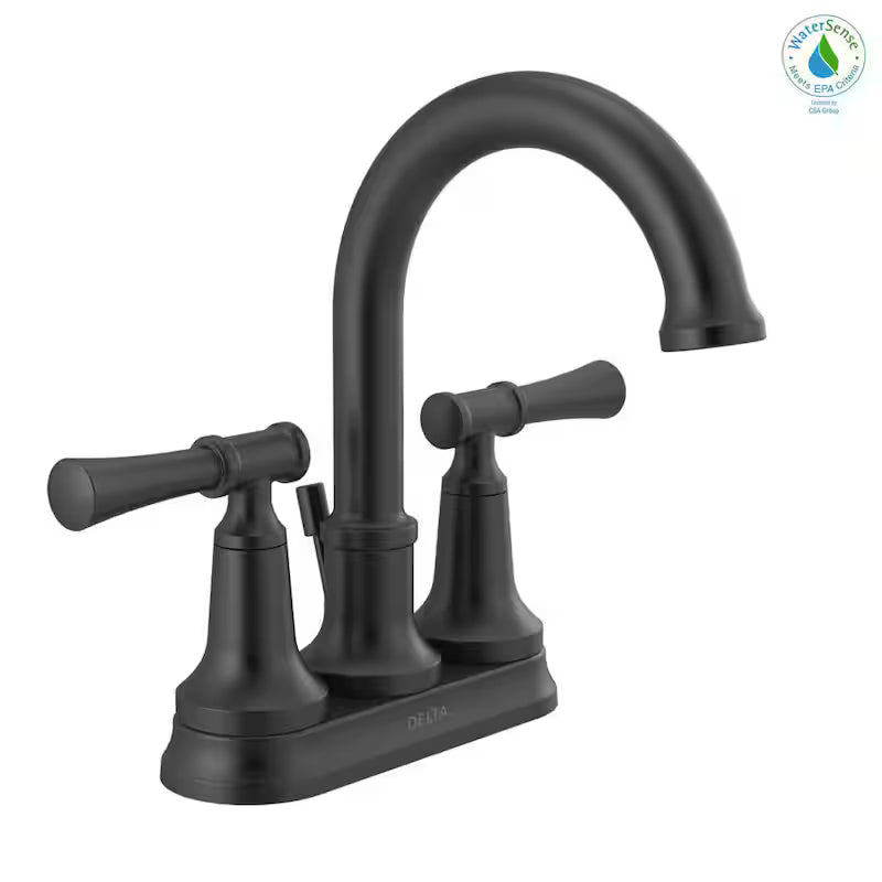 2-Handle Centerset Bathroom Faucet in Matte Black B318995