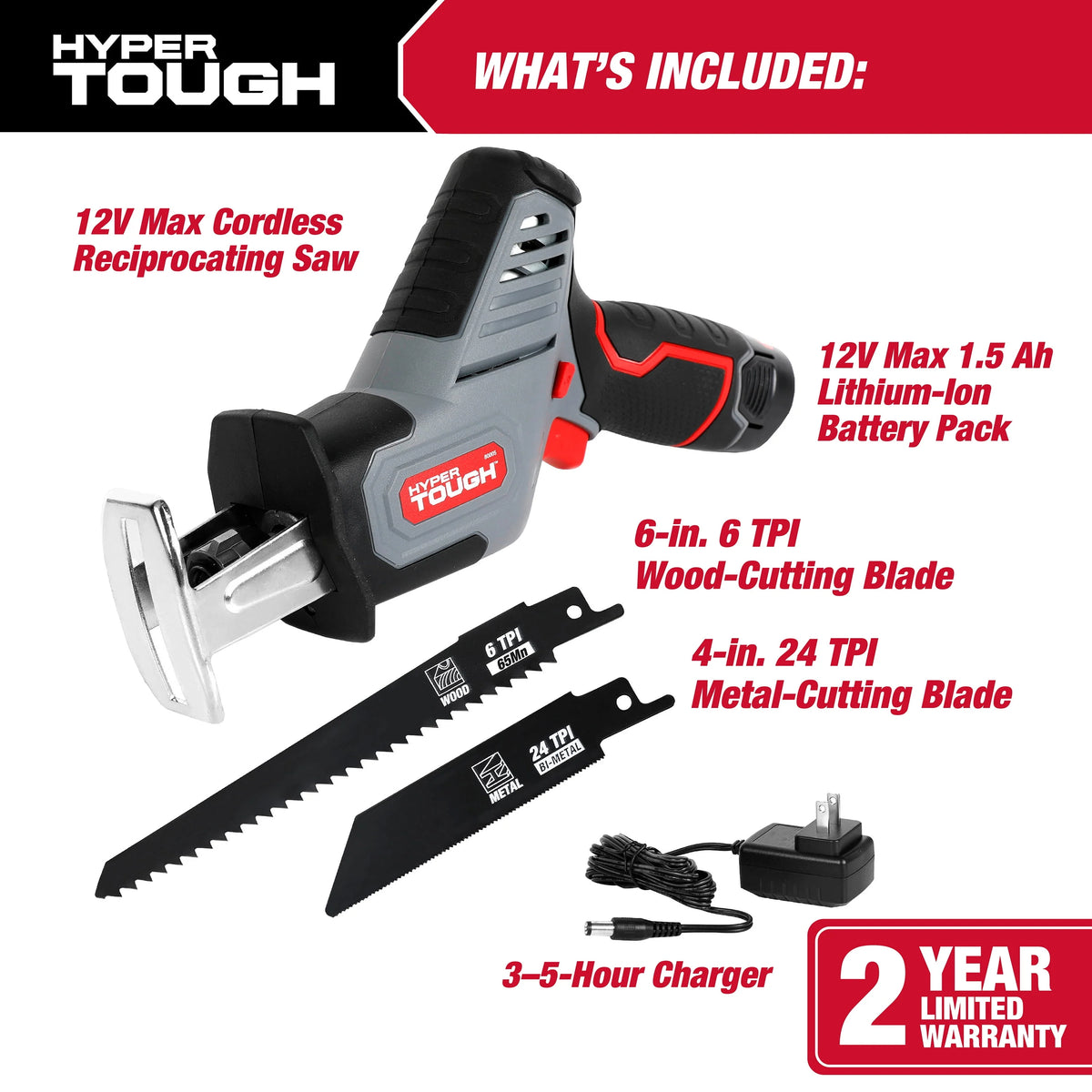12V Max Lithium-Ion Compact Reciprocating Saw with Battery and Charger H759