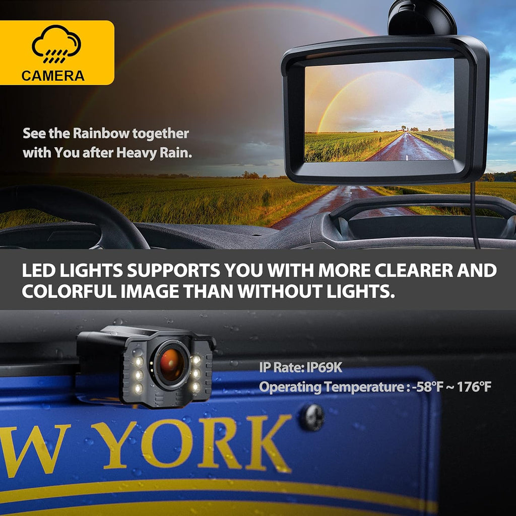 1080P Backup Camera with License Plate Rear View Kit I47045