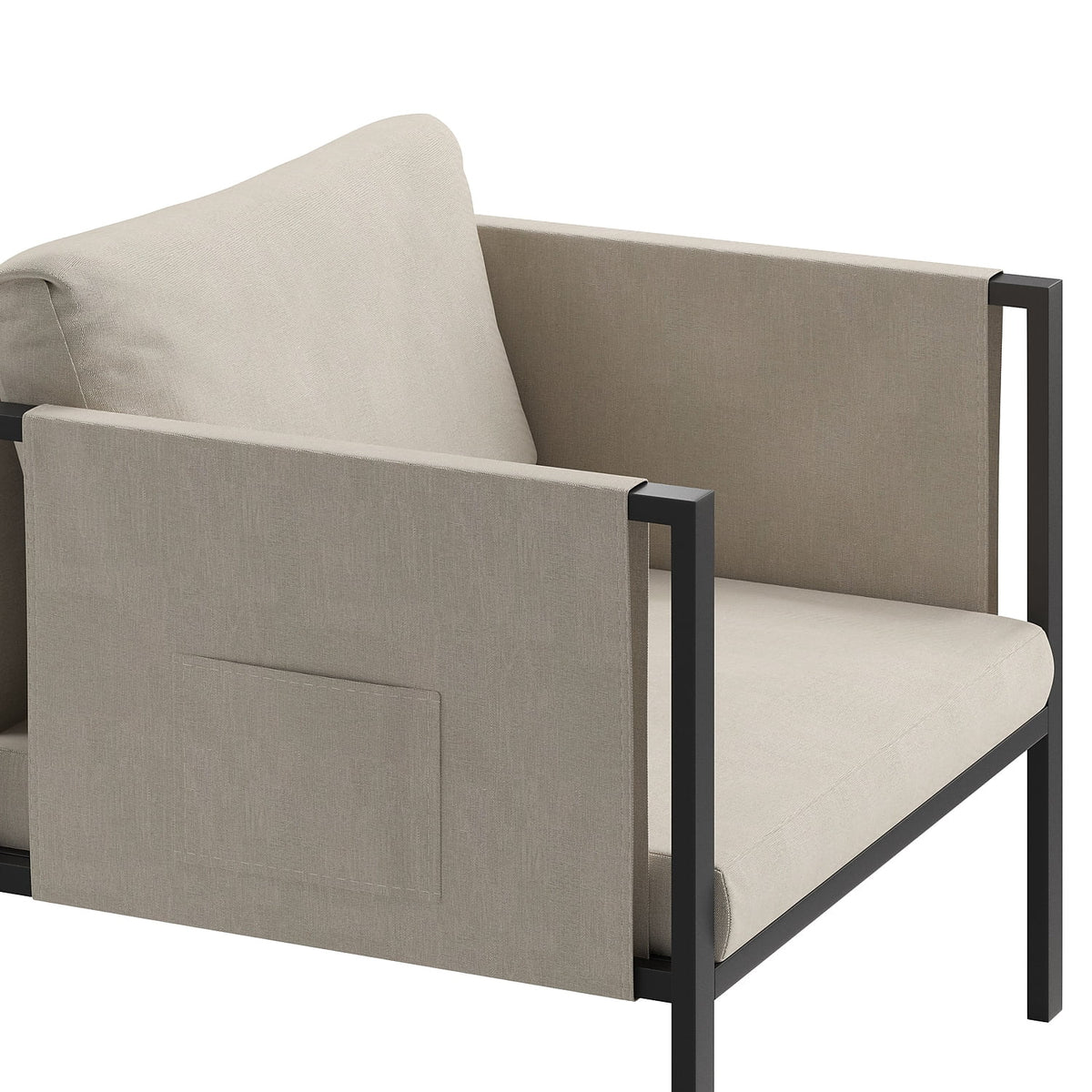 Light Gray Steel Patio Lounge Chair D1322