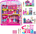 Mini Land DreamHouse & 3 Playsets with 4 1.5-Inch Dolls, Doll House Furniture & Accessories M375