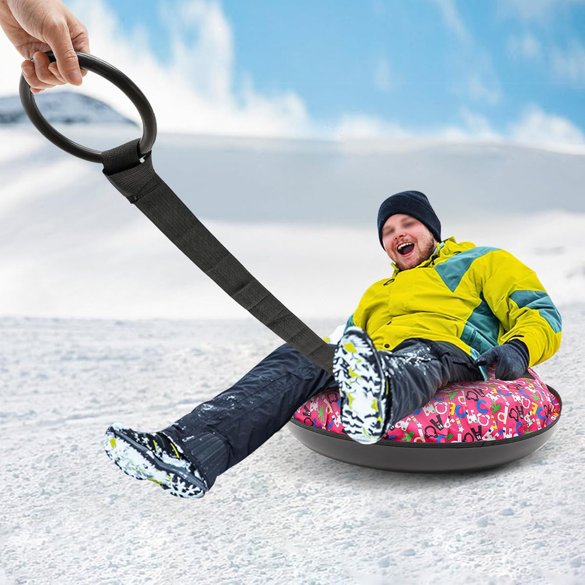31.5'' Heavy Duty Oxford Cloth Inflatable Snow Tube with Tow Strap F767176