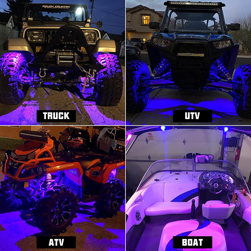6 Pods RGBW LED Rock Lights with Remote Control Pack of 2 E3260