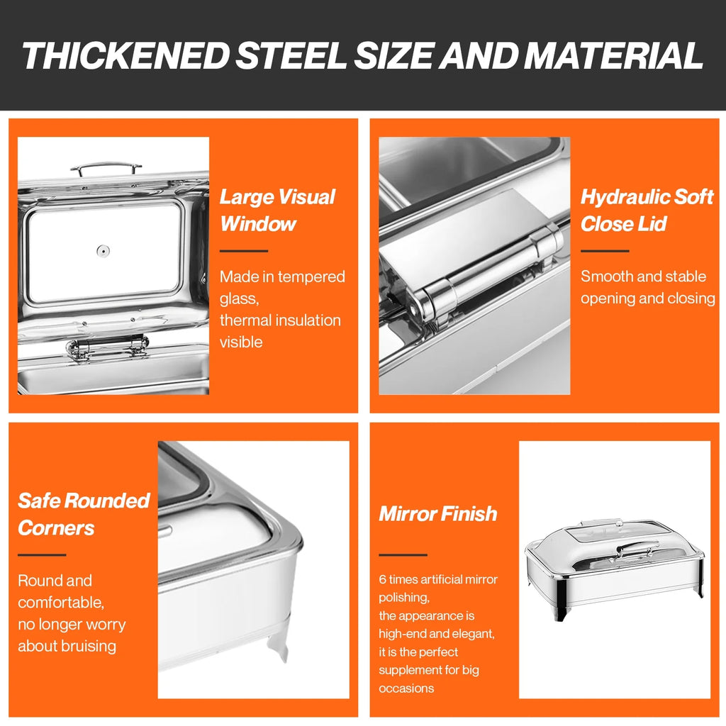 Electric Buffet Server Food Warmer with Glass Window O30492