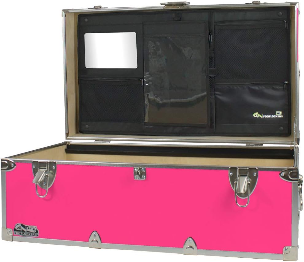 Camping Storage Chest with Lid Stay 32 x 18 x 13.5 Inches Red Q7152