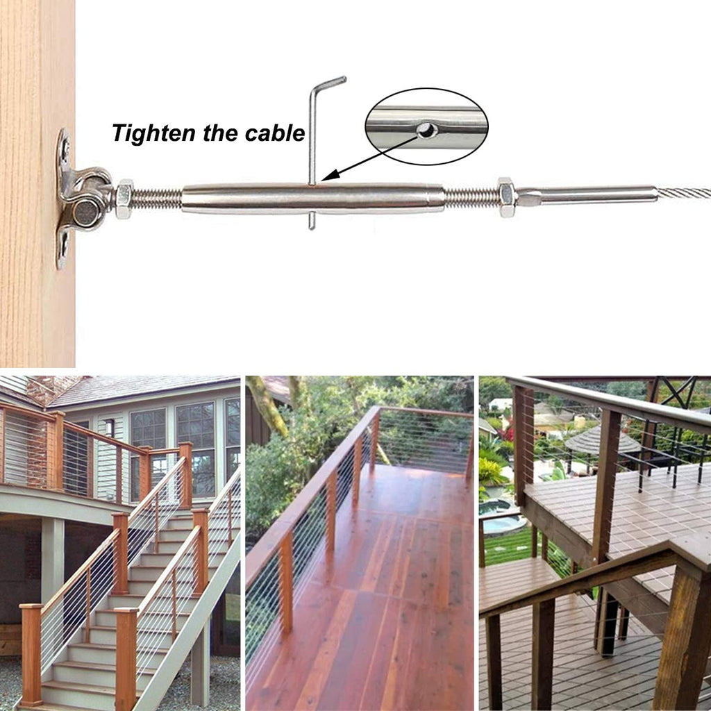30 Pairs Stainless Steel Cable Railing Kit J598238
