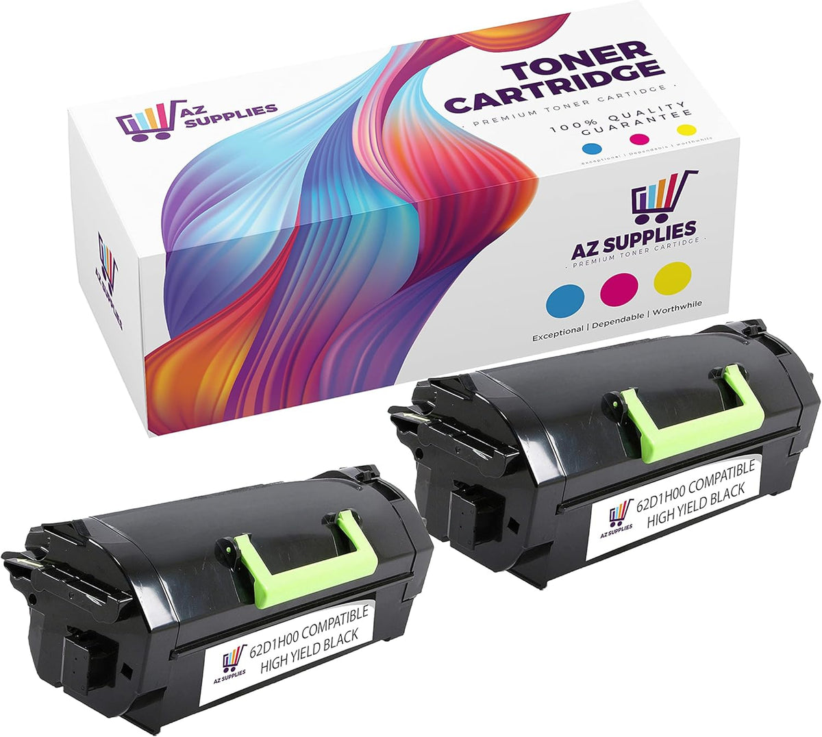 Compatible High Yield Black Toner Cartridge 2 Packs B671