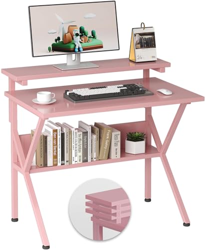 Small Desk with Adjustable Monitor Stand, Grey C253