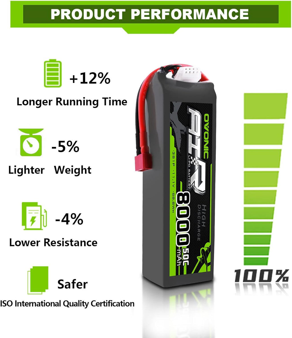 3s 8000mAh 11.1V Lipo Battery 2 Packs E89983