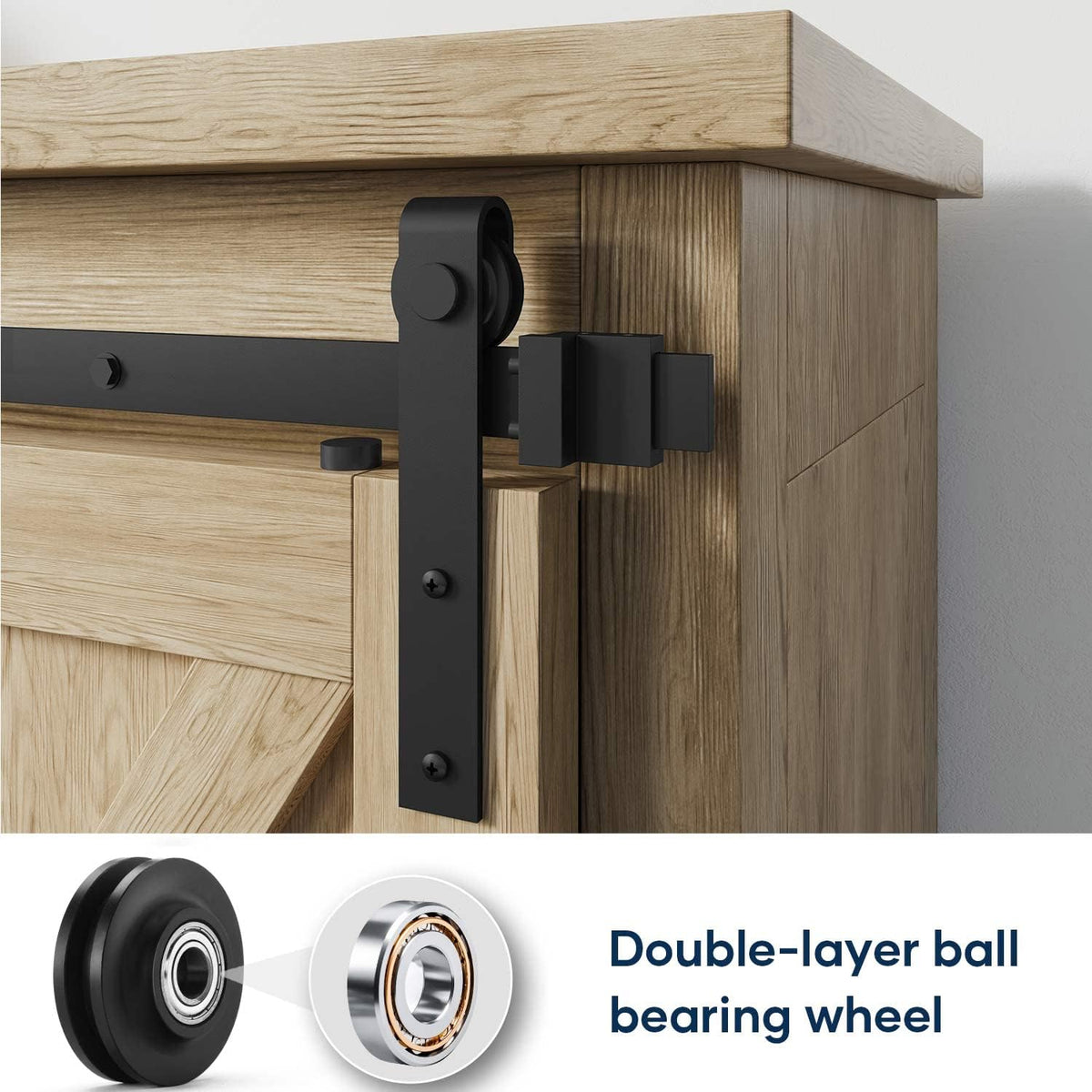 4 FT Mini Sliding Double Barn Door Hardware Track Kit Z6528