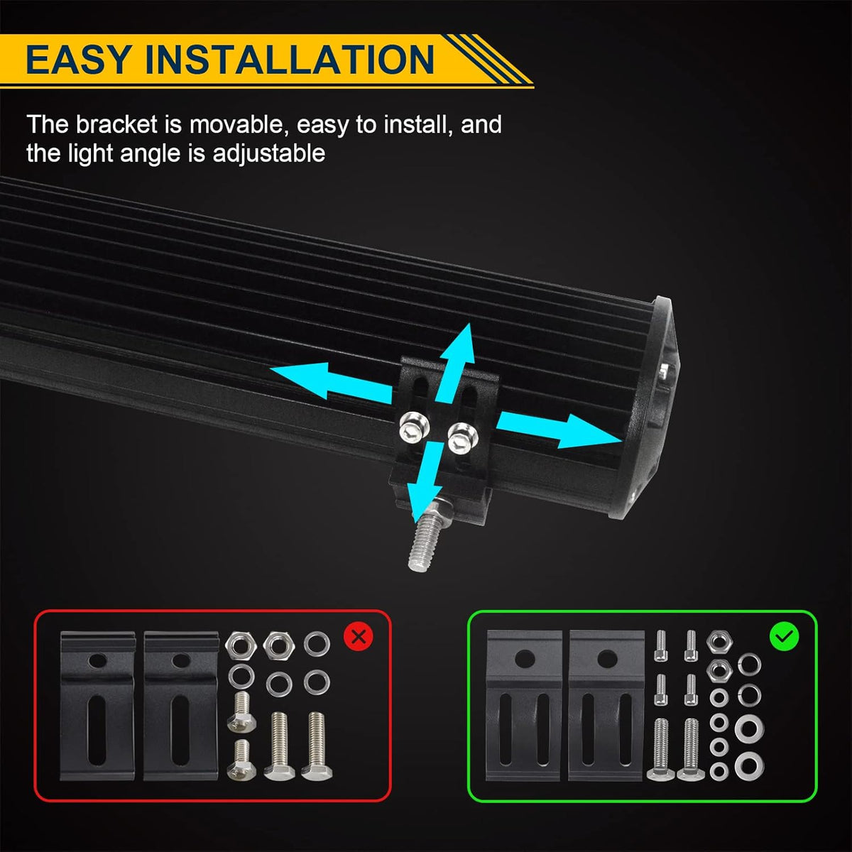20 inch 420W LED Light Bar Spot Flood Combo Triple Row Driving Light Off Road Lights LED Pods Cubes with Wiring Harness Kit for 4X4 4WD Car ATV UTV SUV Truck Tractor Trailer 12V 24V DC P8622