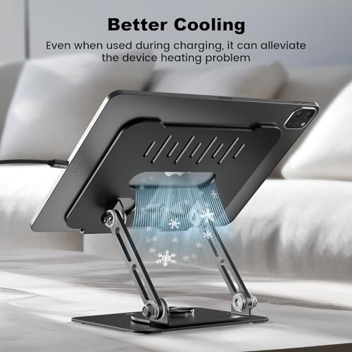 White Adjustable Aluminum Tablet Stand H2362