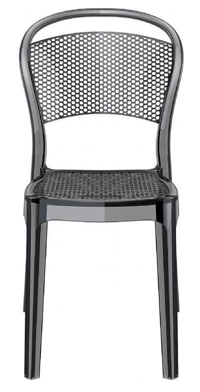 Polycarbonate Dining Chair Transparent Black Set of 2 T5383
