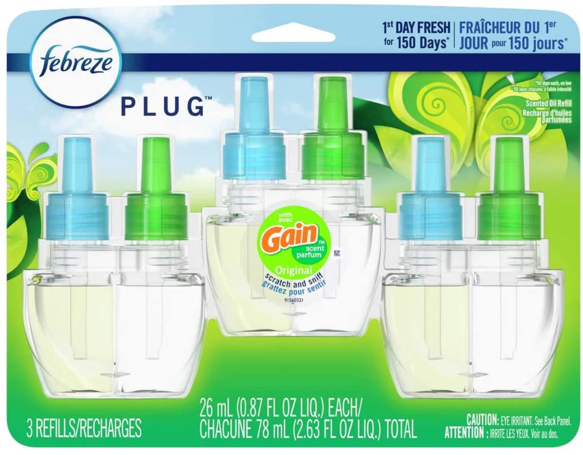 Gain Original Scent Scented Oil Refill, 3 Count B103