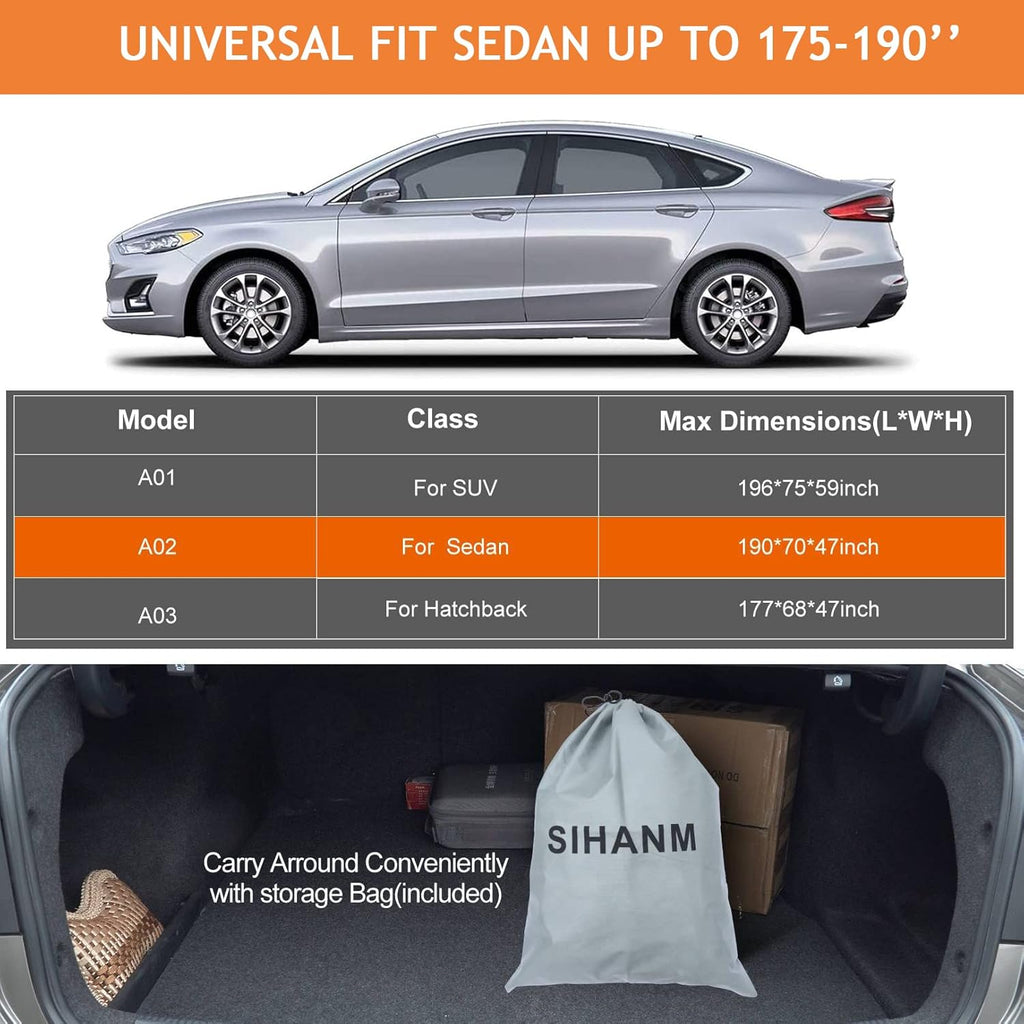 Waterproof All Weather Car Cover with Zipper Door & Storage Bag L91429
