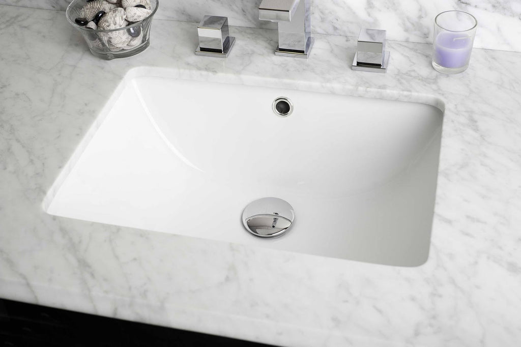 White Rectangle Undermount Sink Set T834496