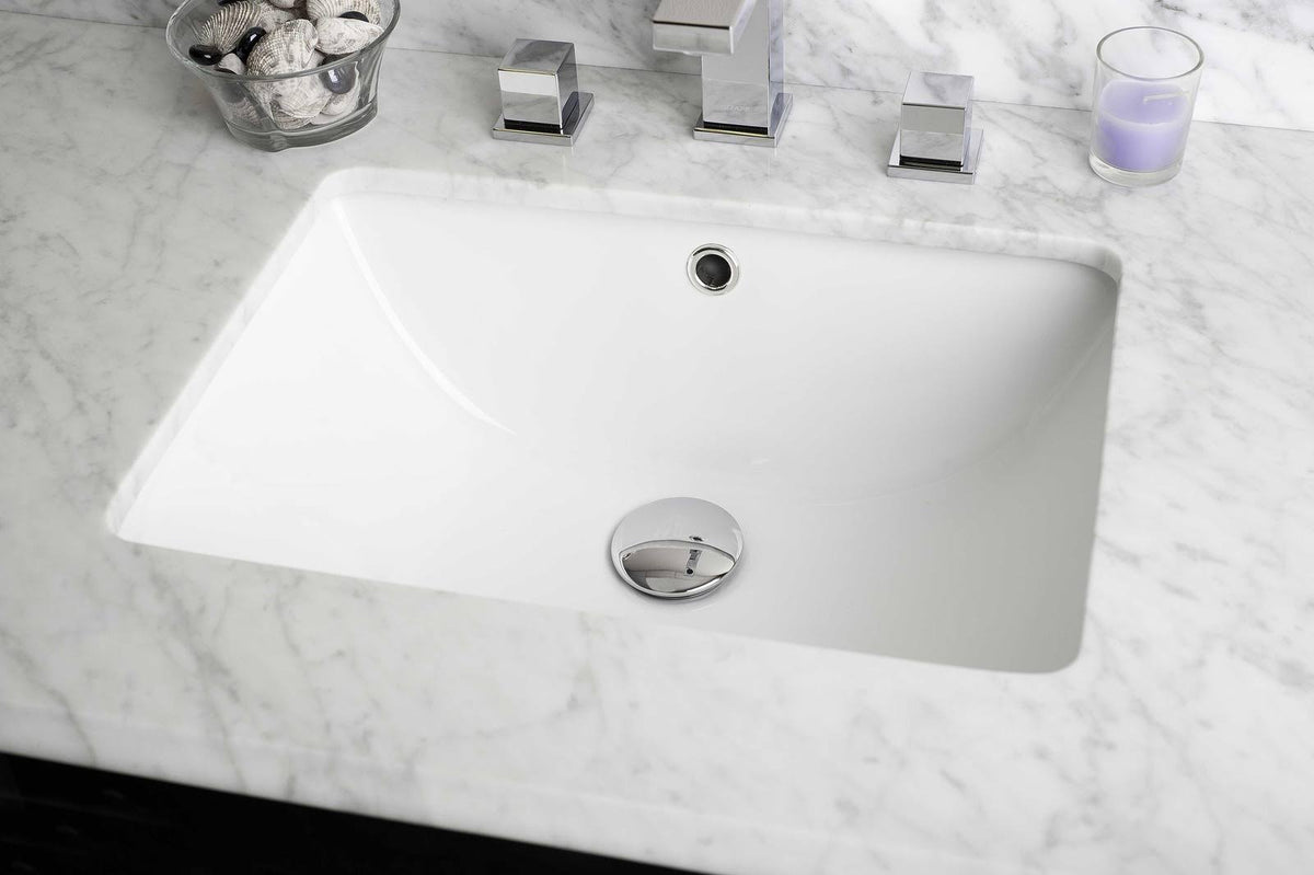 White Rectangle Undermount Sink Set T834496
