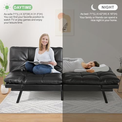Blue Memory Foam Convertible Futon Sofa Bed G442484