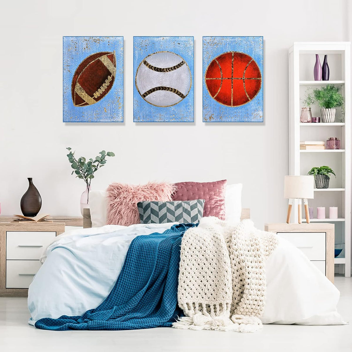 Hand Painted Canvas Wall Art 12”x16” 3 Pieces D43065