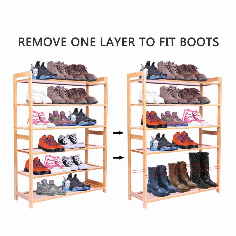 6-Tier Bamboo Wood Shoe Shelf W461903