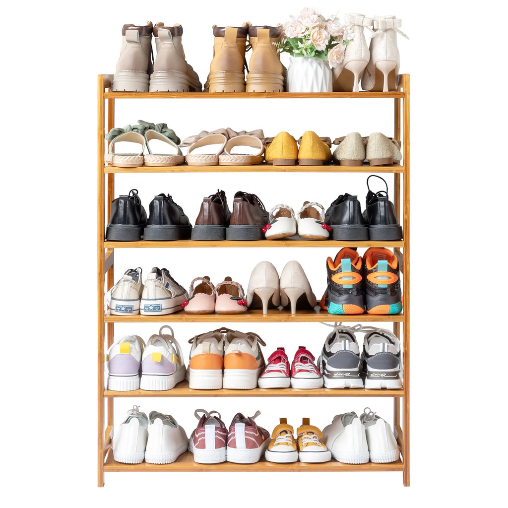 6-Tier Bamboo Wood Shoe Shelf W461903