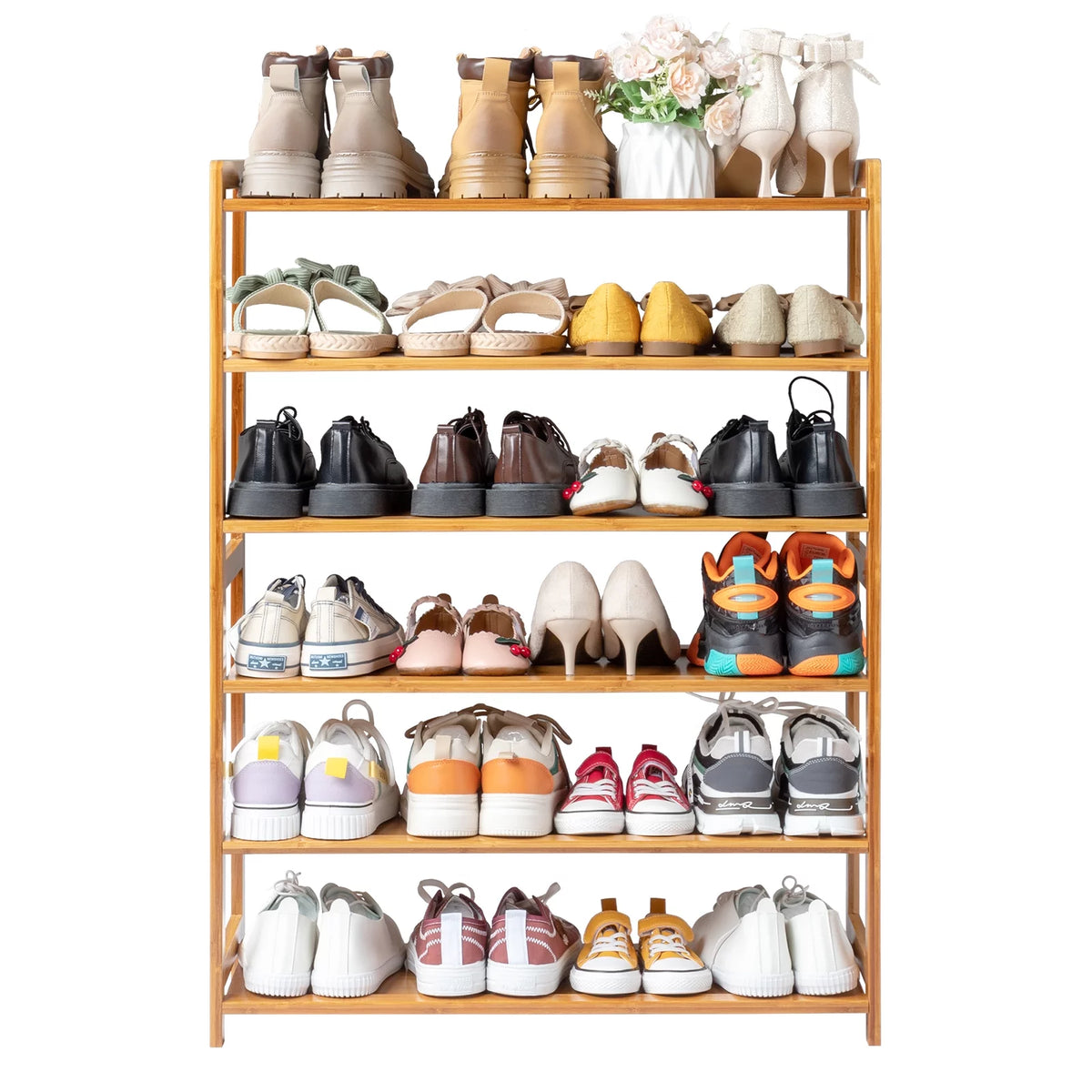 6-Tier Bamboo Wood Shoe Shelf W461903