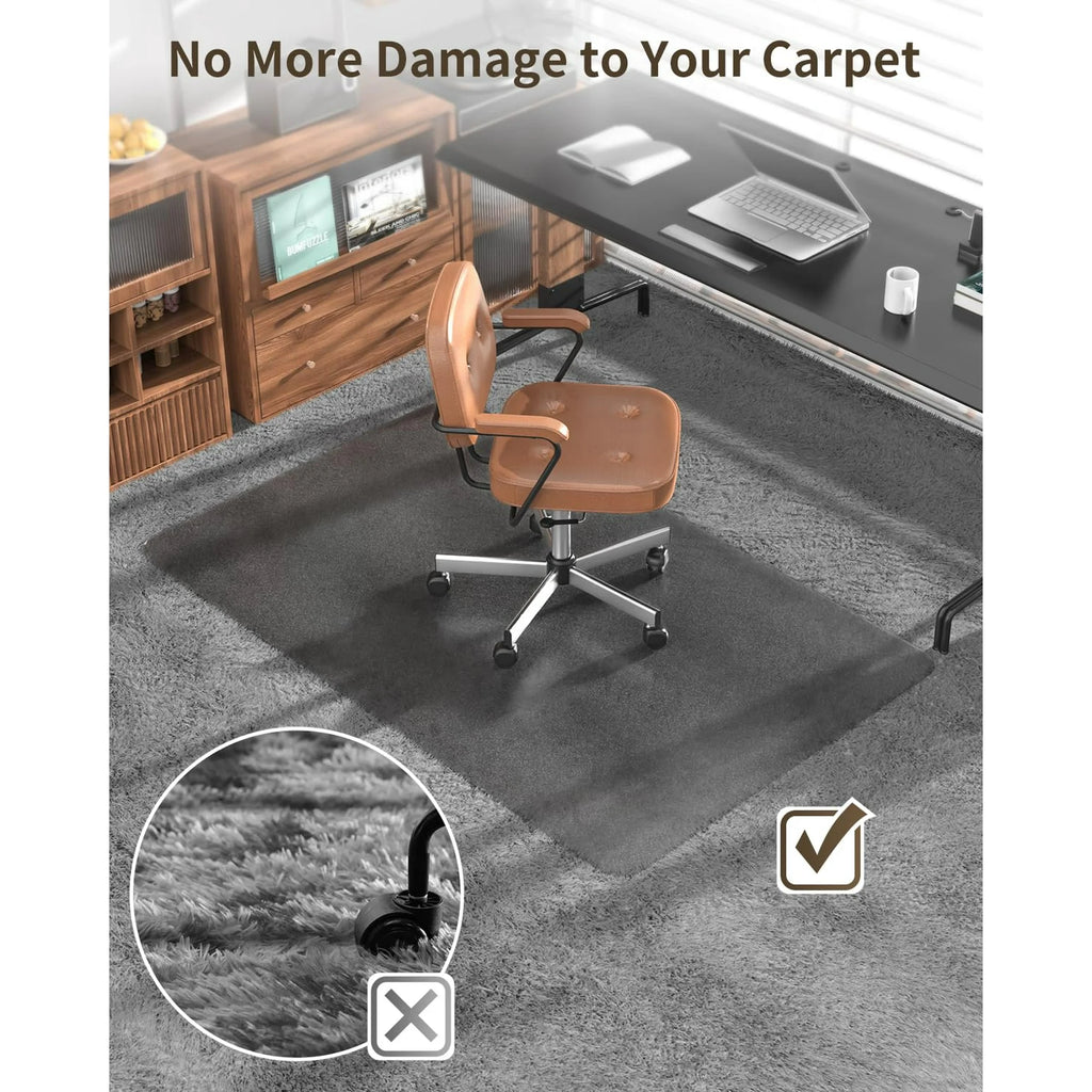 Grey PC Chair Mat for High Pile Carpet & Hardwood Floor N49705
