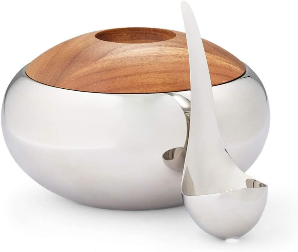 Acacia Wood and Stainless Steel Ice Bucket N1959