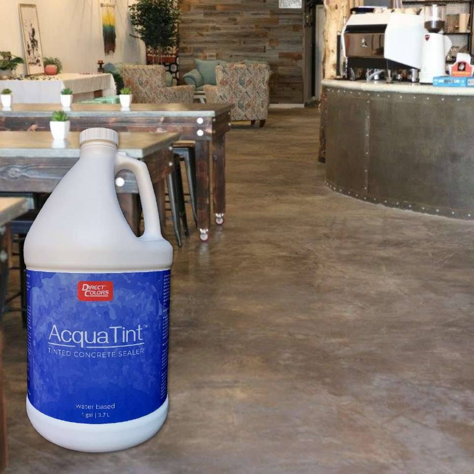 Water-Based Concrete Stain and Sealer Black 1 Gal H2966