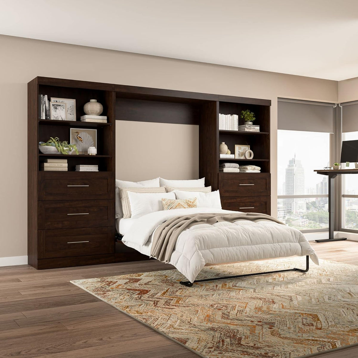 Chocolate Full Wall Bed Z71545